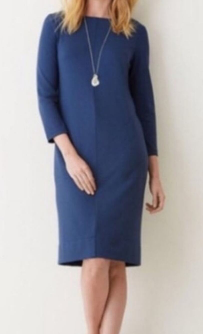 J. Jill Ponte XL Blue Harbor 3/4 Sleeve Sleeve Dress Viscose Rayon Spandex